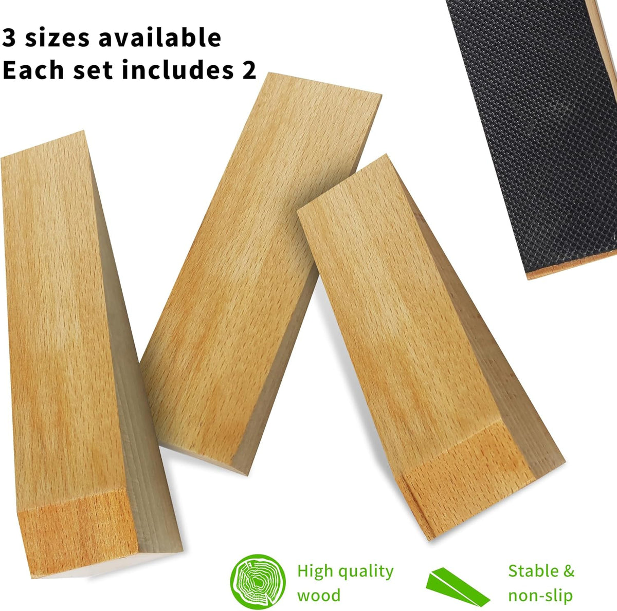 2 Pack Wooden Door Stop - Non-Slip Door Stoppers for Floor - Door Wedges for All Door Types and