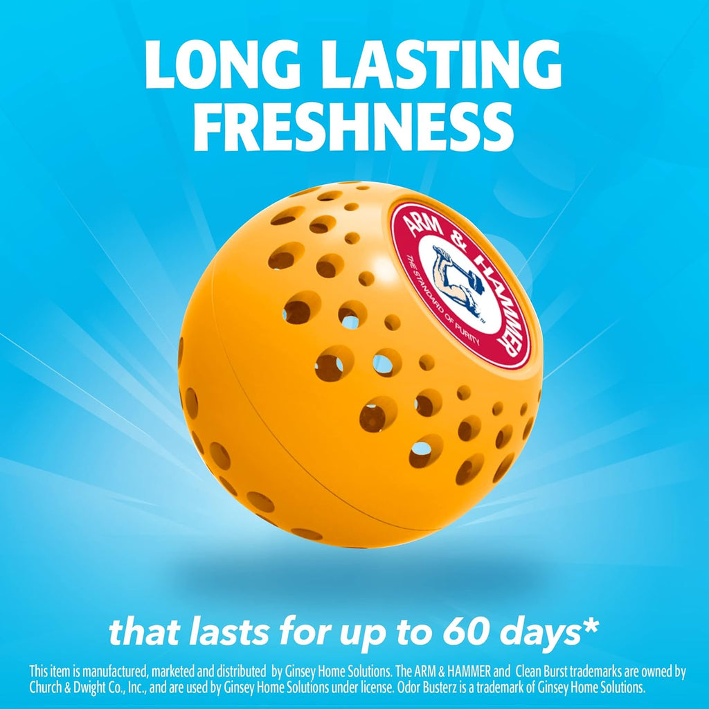 Arm & Hammer Odor Busterz Balls for Long Lasting Freshness, 6 Pack - Deodorizer, Carpet Fresh, Odor