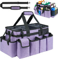Cleaning Caddy Bag,Extra Large Cleaning Supplies Organizer with Handle for Housekeepers,Purple