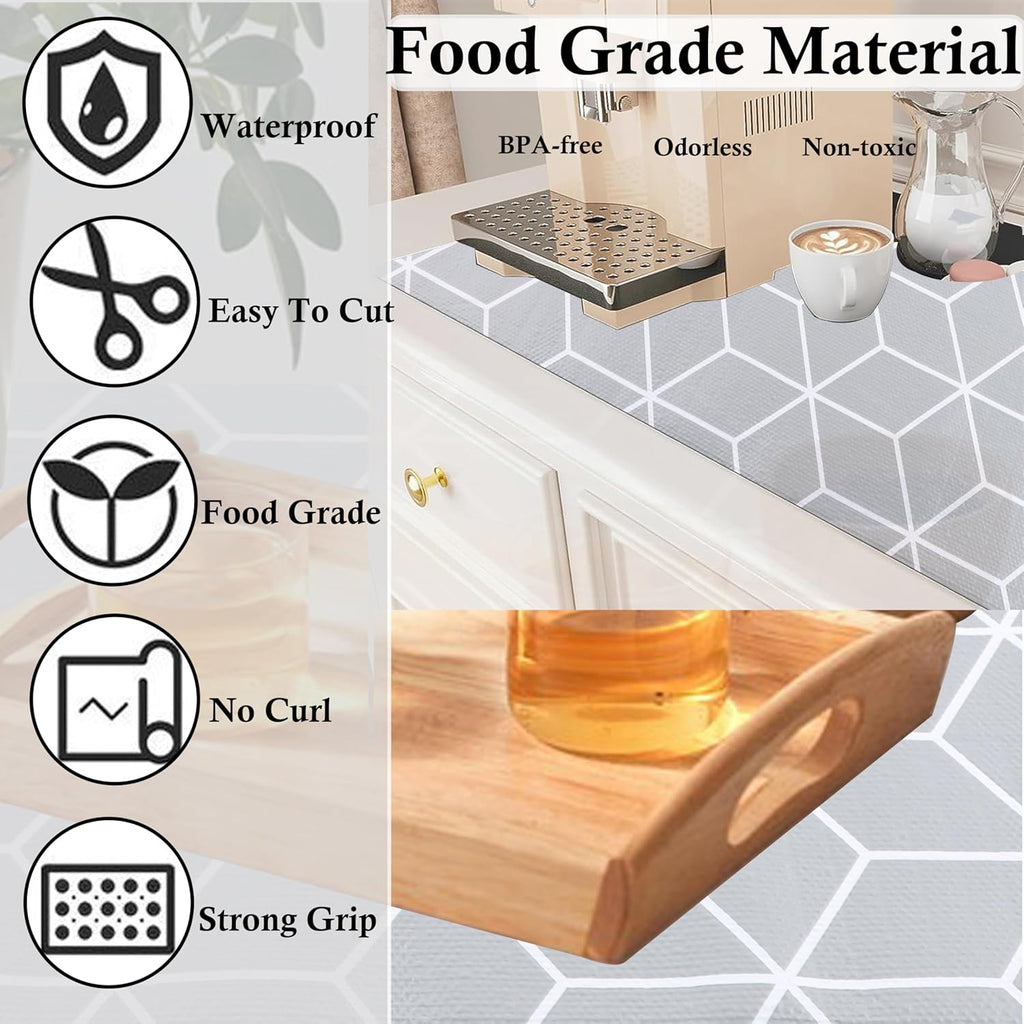 Shelf Liner for Kitchen Cabinets Non Adhesive 15 Inch Wide X 20 Ft Waterproof Cabinet Drawer Liners