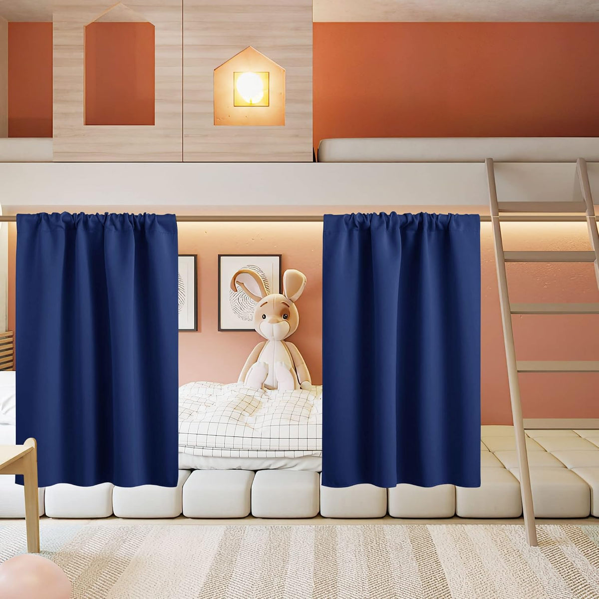 RYB HOME Short Curtains for Living Room Blackout Portable Blinds Shades for Bedroom Bathroom