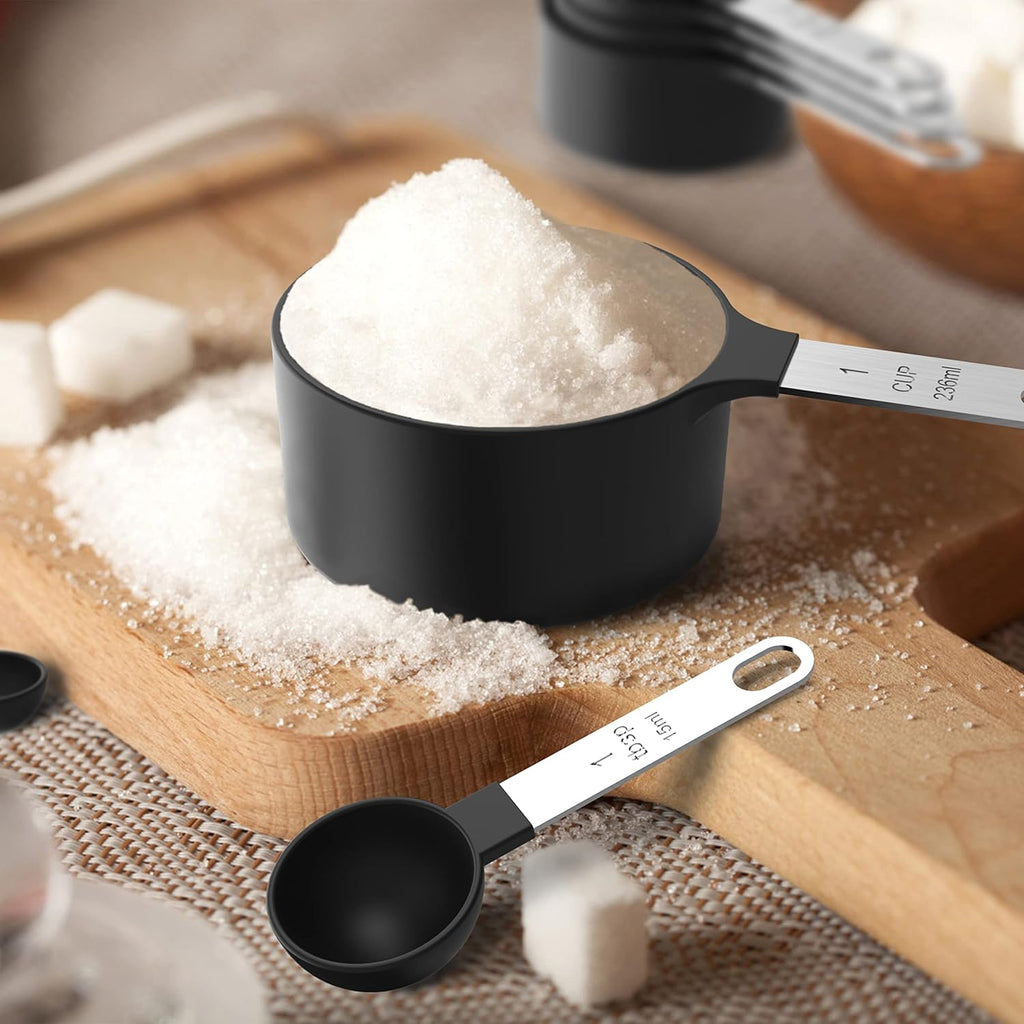 TILUCK Measuring Cups & Spoons Set, Stackable Cups and Spoons, Nesting Measure Cups with Stainless