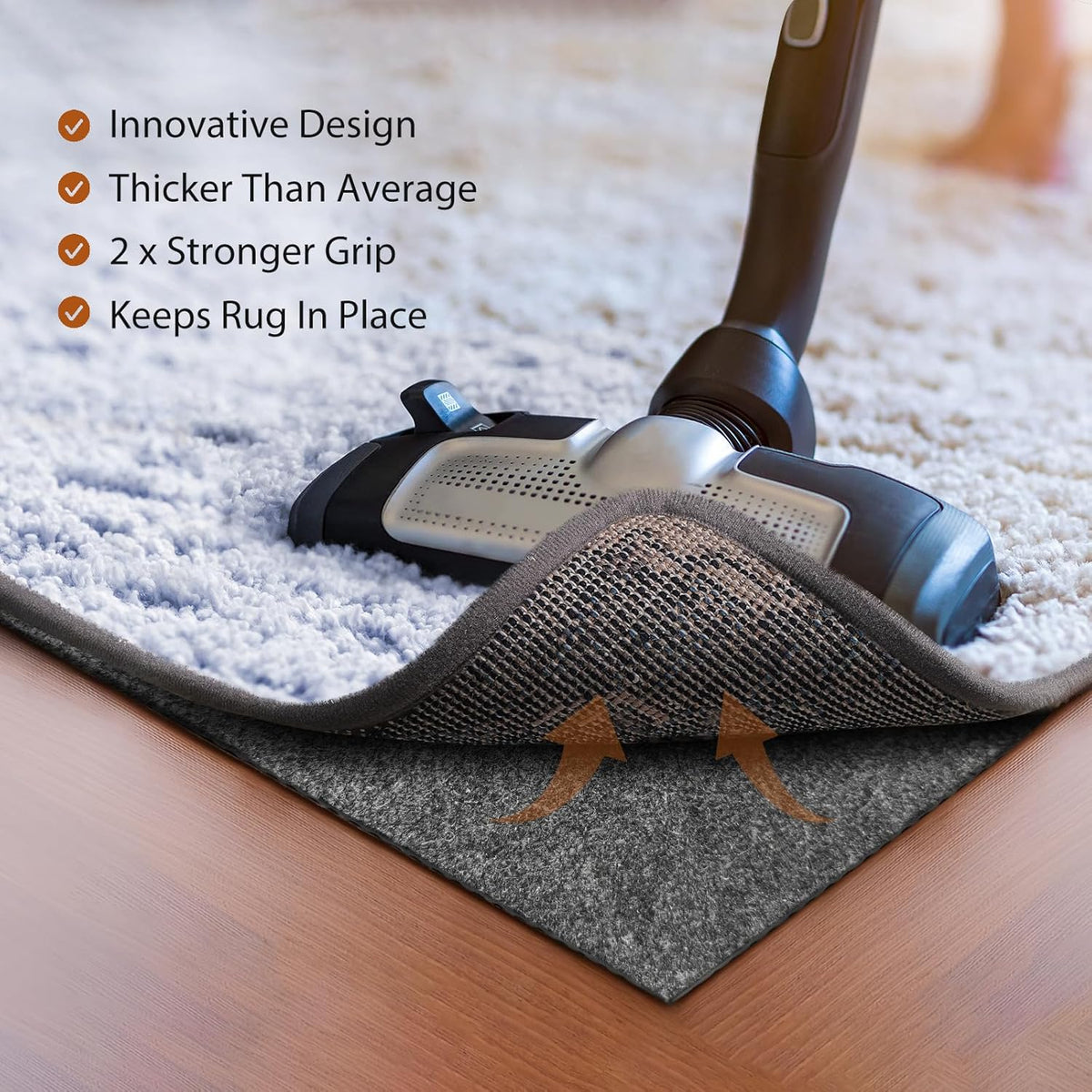 Felt Rug Pad, 2 x 6 Ft Rubber Non-Slip Rug Pad Gripper, Keep Rugs Secure and in Place, Extra Strong