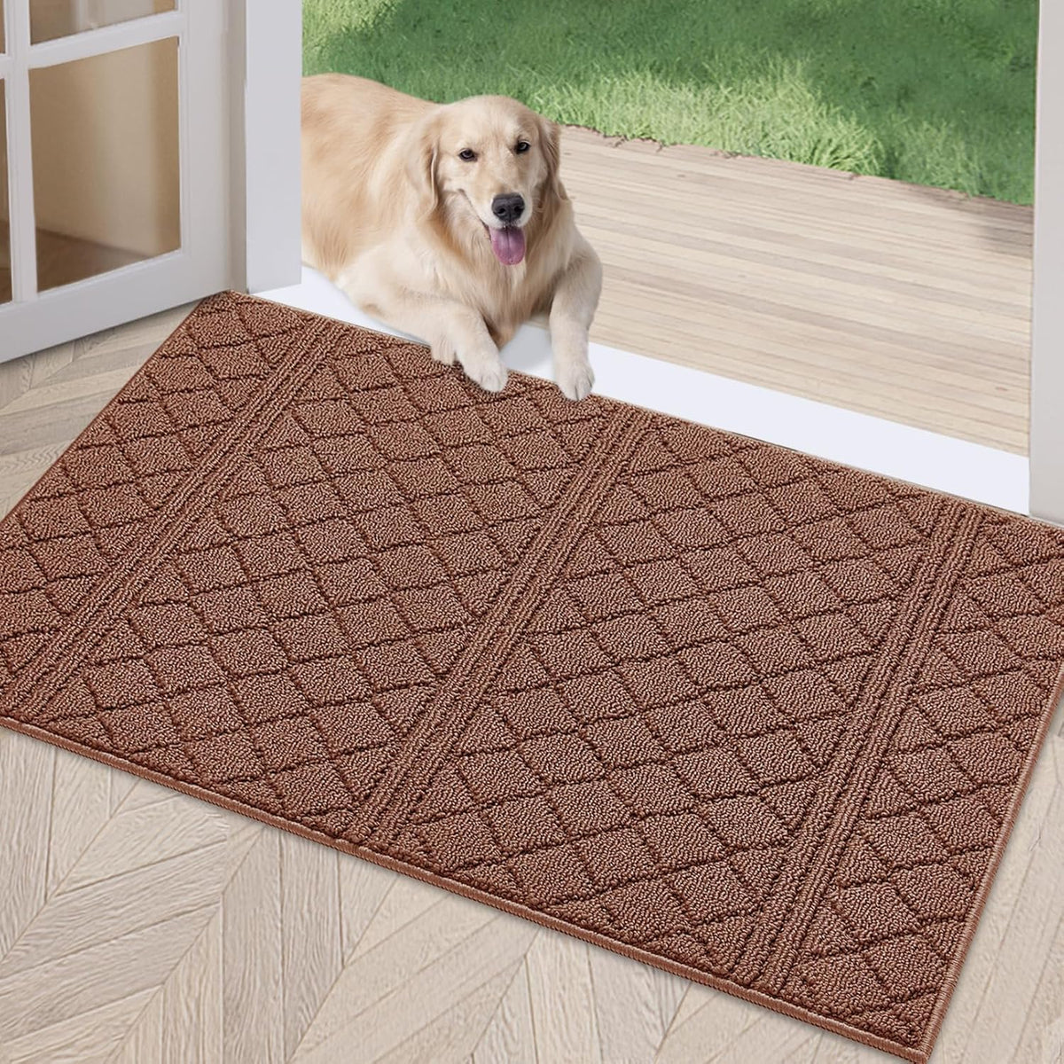 REFETONE Indoor Doormat, Front Back Door Mat 24"x36" Rubber Backing Non Slip Mats, Absorbent Resist