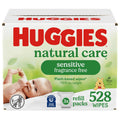 Huggies Natural Care Sensitive Baby Wipes, Unscented, Hypoallergenic, 99% Purified Water, 3 Refill