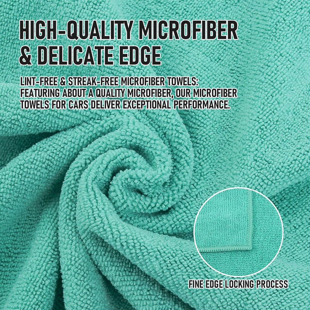 Tricol Clean Microfiber Cleaning Cloth, 16in*16in, 12 Pack Ultra-Thick Cleaning Rags, Super