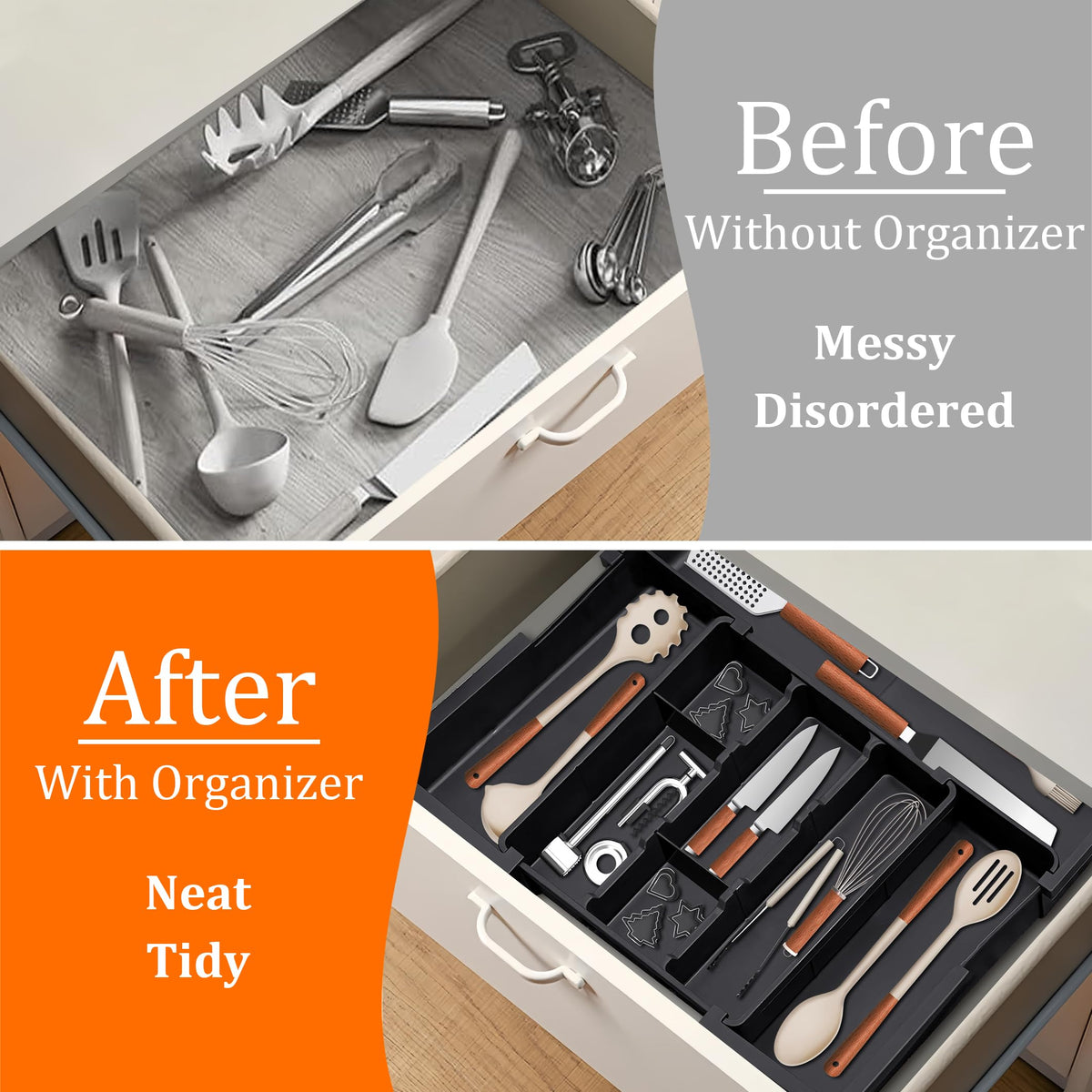 Spaclear Large Utensil Drawer Organizer Expandable Silverware Organizer for Kitchen – view 4