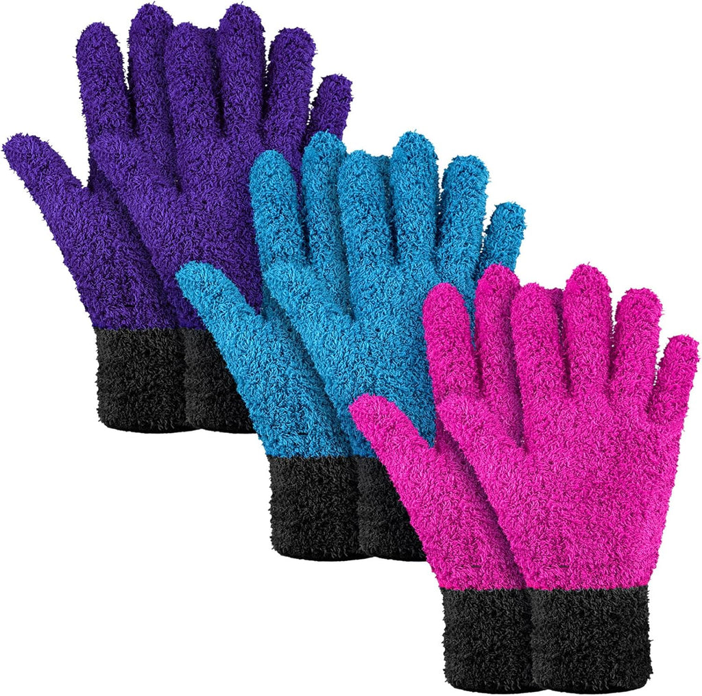 Bencailor 3 Pairs Microfiber Plant Dusting Gloves Leaf Cleaning Gloves for Indoor Plants, Blinds