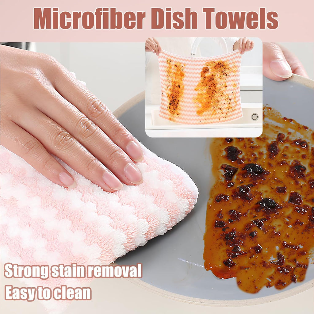 Microfiber Cleaning Cloth,12 Pack 12"x12" Dish Towels for Kitchen,Fast Drying Dish Rags for Washing