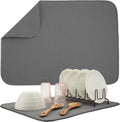 S&T INC. Dish Drying Mat XL, 18” x 24”, Absorbent Microfiber Kitchen Counter Mat, Drying Pad for
