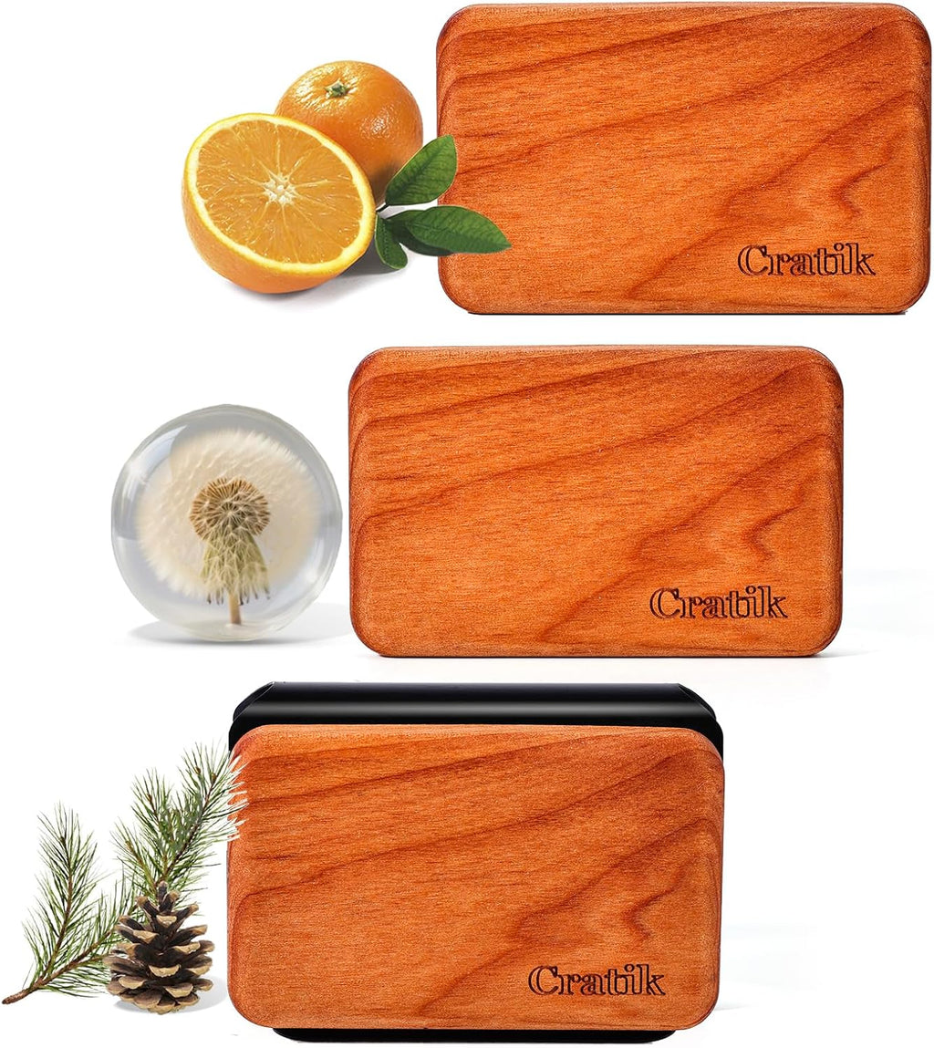 Car Air Freshener - Wood Air Freshener - Car Odor Eliminator for Visor Clip-Variety Scent Refill