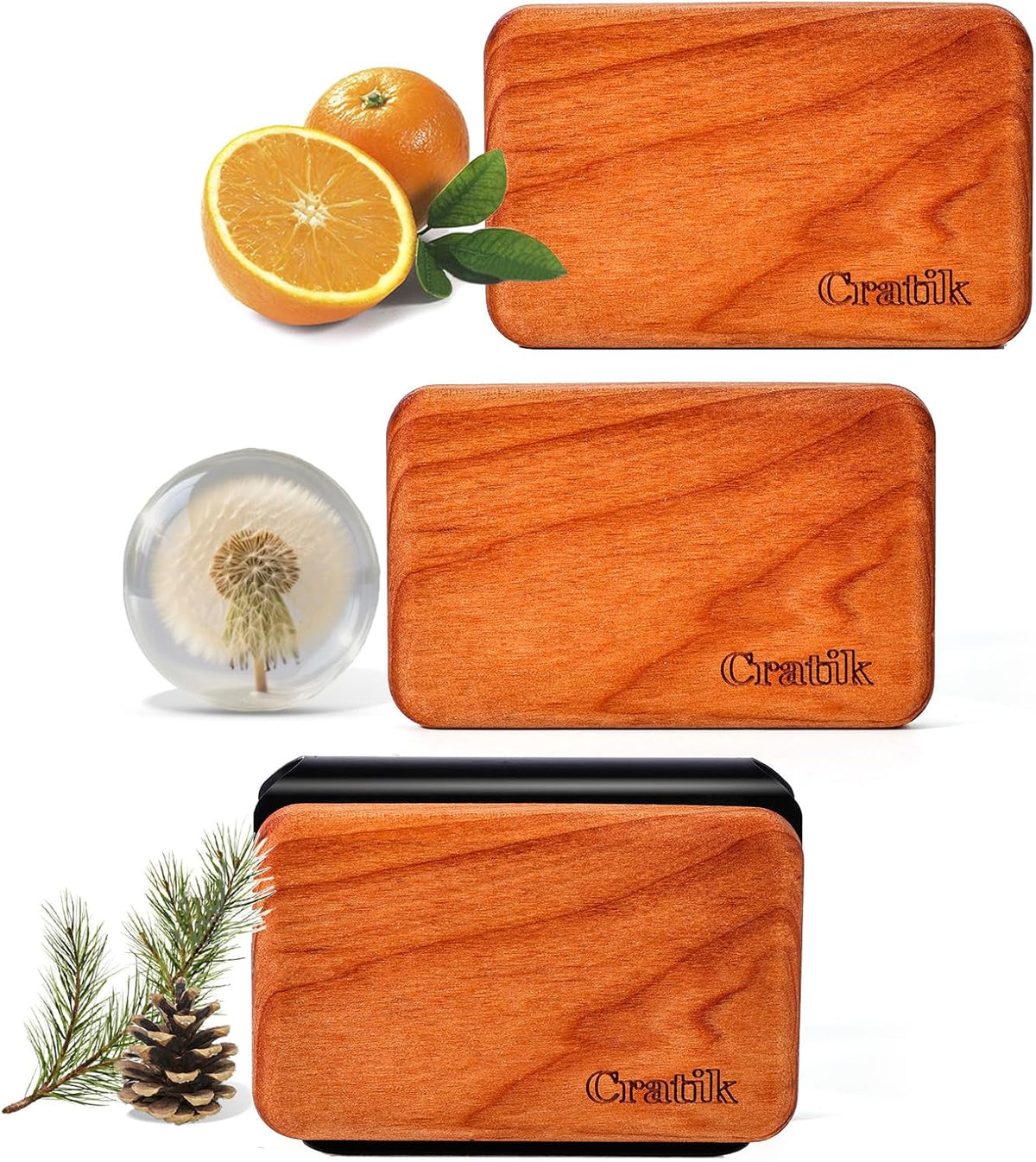 Car Air Freshener - Wood Air Freshener - Car Odor Eliminator for Visor Clip-Variety Scent Refill