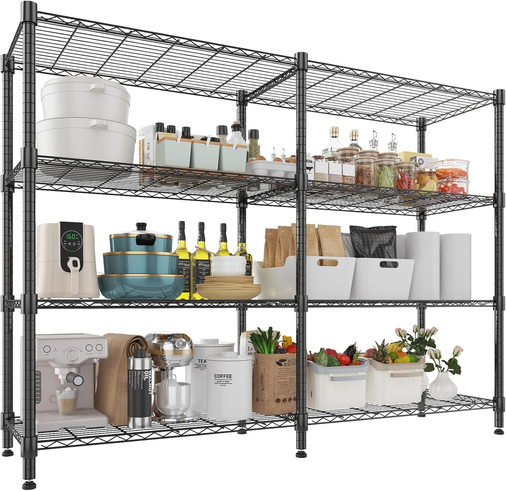 Himimi 4-Tier Adjustable Metal Shelving - 1600LBS Capacity, Heavy Duty Wire Organizer for Kitchen