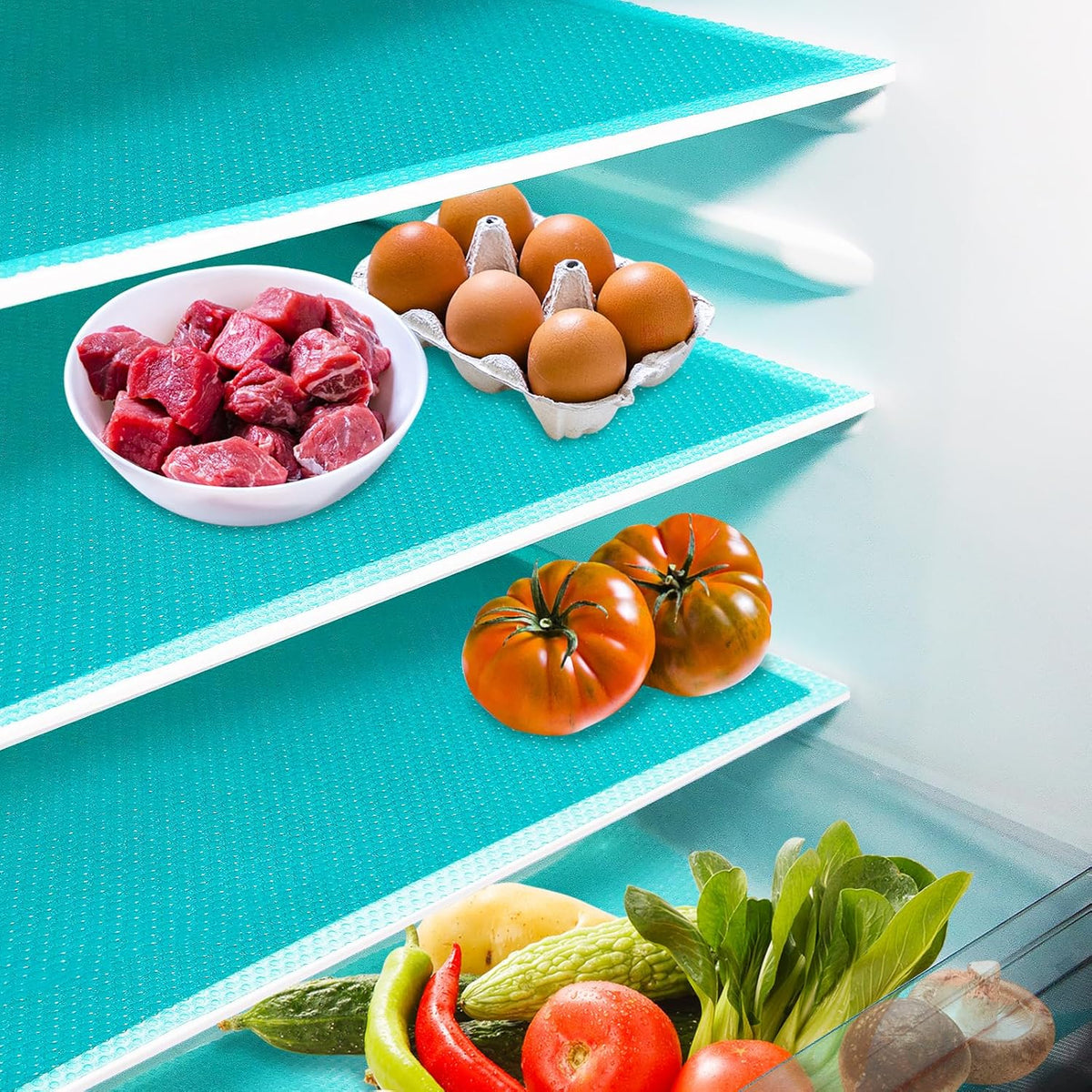 20Pcs Refrigerator Liners, Washable Fridge Liner Shelf Mats Refrigerator Pads for Cupboard Cabinet