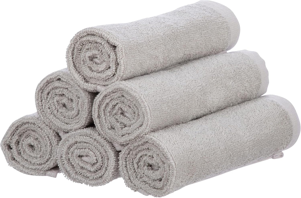 Superio Cotton Terry Washcloths Grey Towels 100% Cotton Cleaning Cloth 16" Rags Wash Clothes for