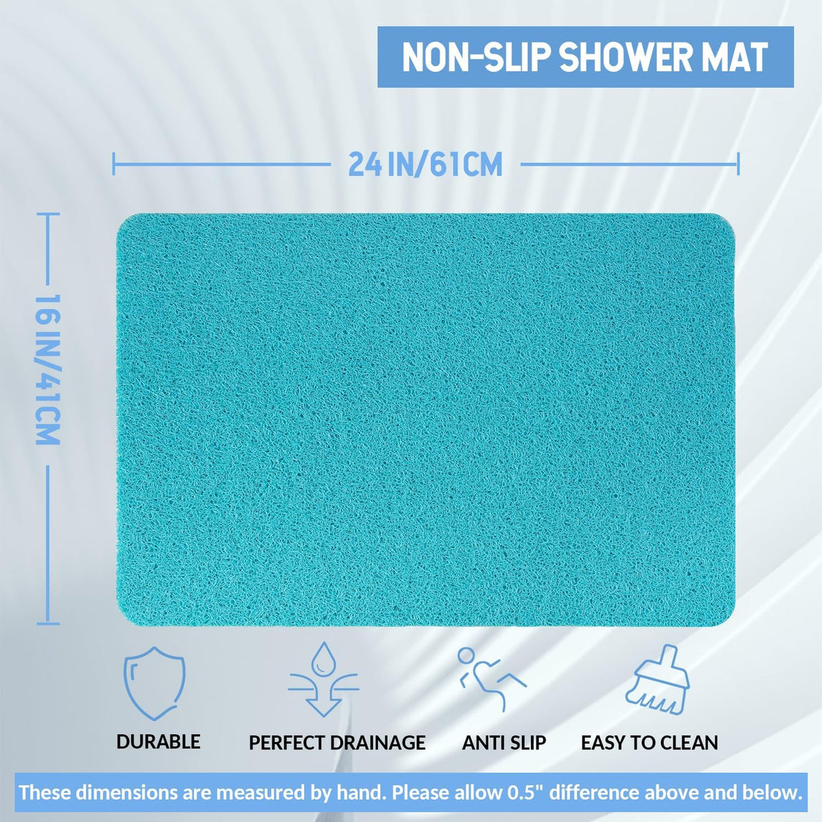 Non-Slip Bathtub Mat, 2 Pack Anti Slip Shower Mat, Fast Drying Bathtub Mats, Foot Scrubber Mat