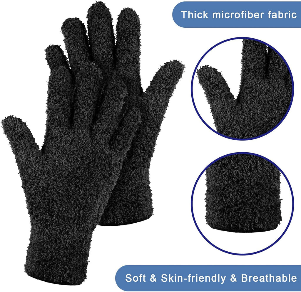 Bencailor 6 Pairs Microfiber Dusting Gloves, Dusting Cleaning Gloves Microfiber Gloves for Plants