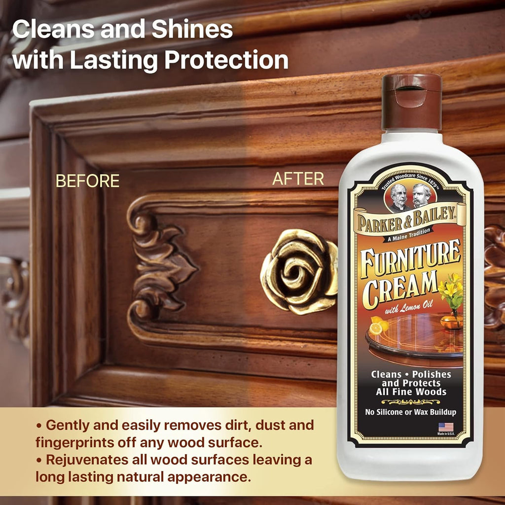 Parker & Bailey Furniture Cream - Multisurface Wood Cleaner and Polish Furniture Quick Shine