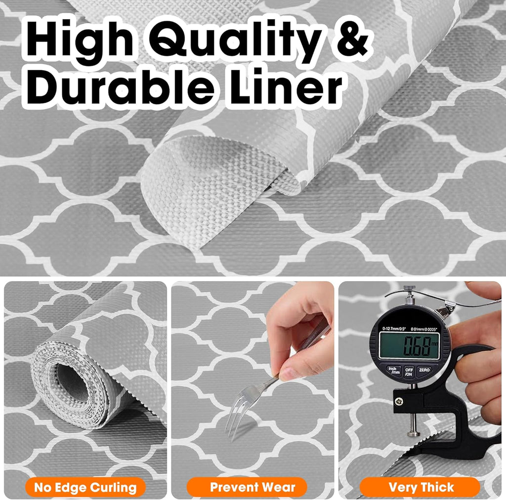 Shelf Liner for Kitchen Cabinets Non-Adhesive 12in X 10FT Cabinet Liners for Shelves Waterproof