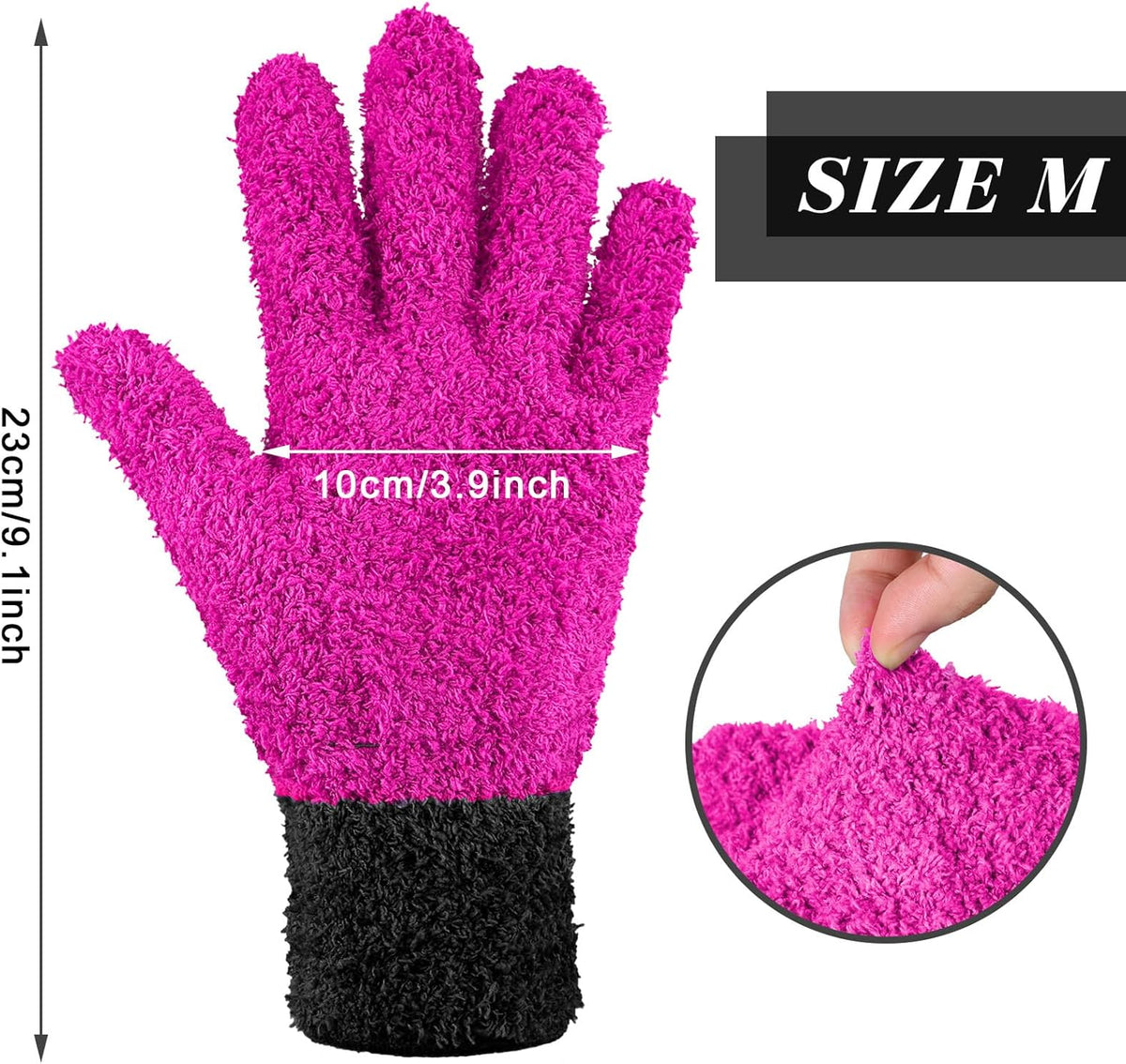 Bencailor 3 Pairs Microfiber Plant Dusting Gloves Leaf Cleaning Gloves for Indoor Plants, Blinds