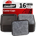 Ezprotekt 2 1/2" Square Reusable Felt Furniture Caster Cups with Carpet Bottom, 16 Pcs Felt