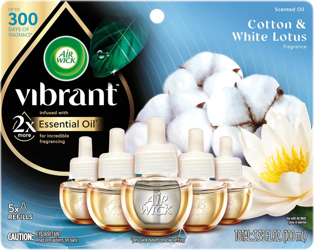 AIR WICK Scented Oil - Vibrant Refill Cotton & White Lotus 5 ct.