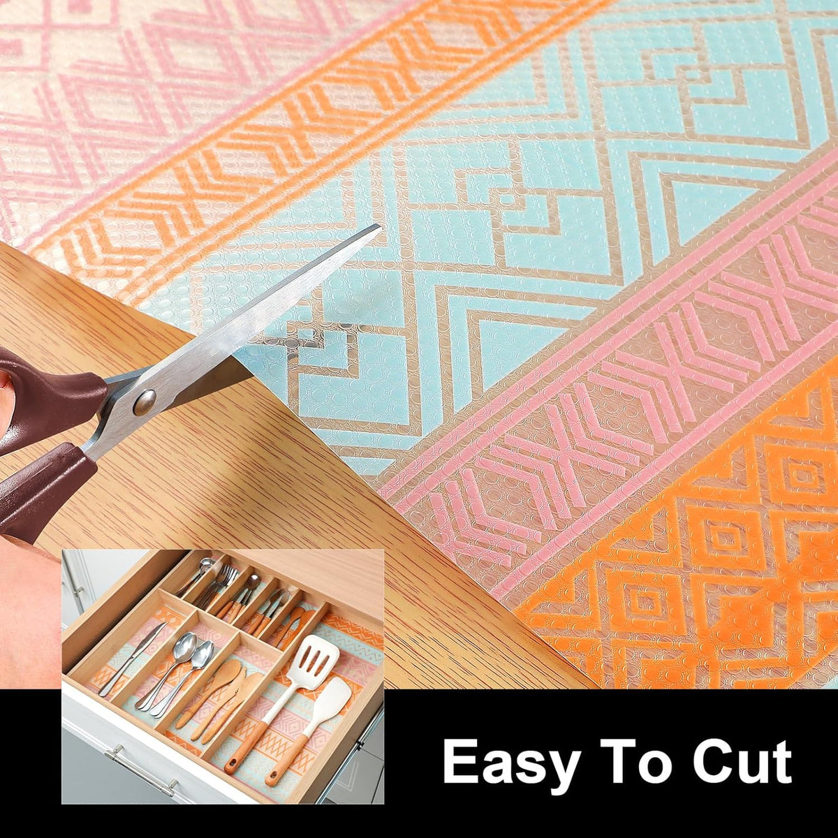 Cooyes Shelf Drawer and Cabinet Liner, Washable Oil-Proof Shelf Liners for Kitchen Cabinets