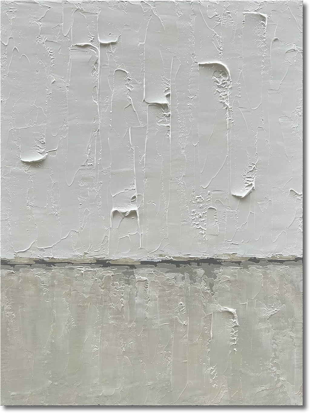 NANKAI Hand Painted Grey and White art Canvas Paintings Minimalist Abstract Oil Painting Wall Art