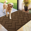 hicorfe Front Door Mat Outside Entrance,24"x35" Absorbent Muddy Dirt Resist Welcome Door Mats