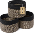 Small Basket for Organizing | Cube Shelf Closet Storage Baskets | 9.7×9.7×7.1” | Woven Rope Gift