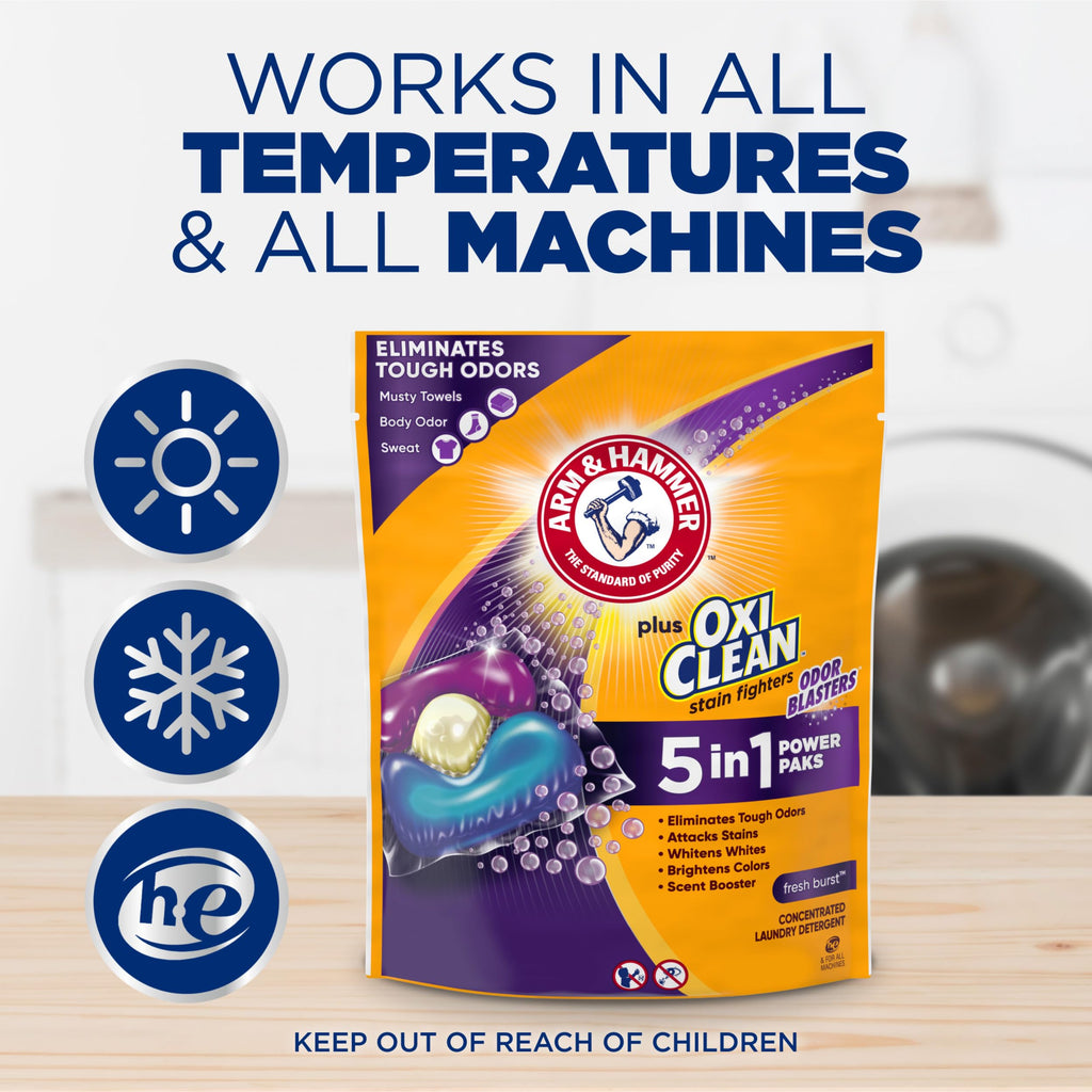 ARM & HAMMER Plus OxiClean Odor Blasters Laundry Detergent Pak, 42 Count – view 7
