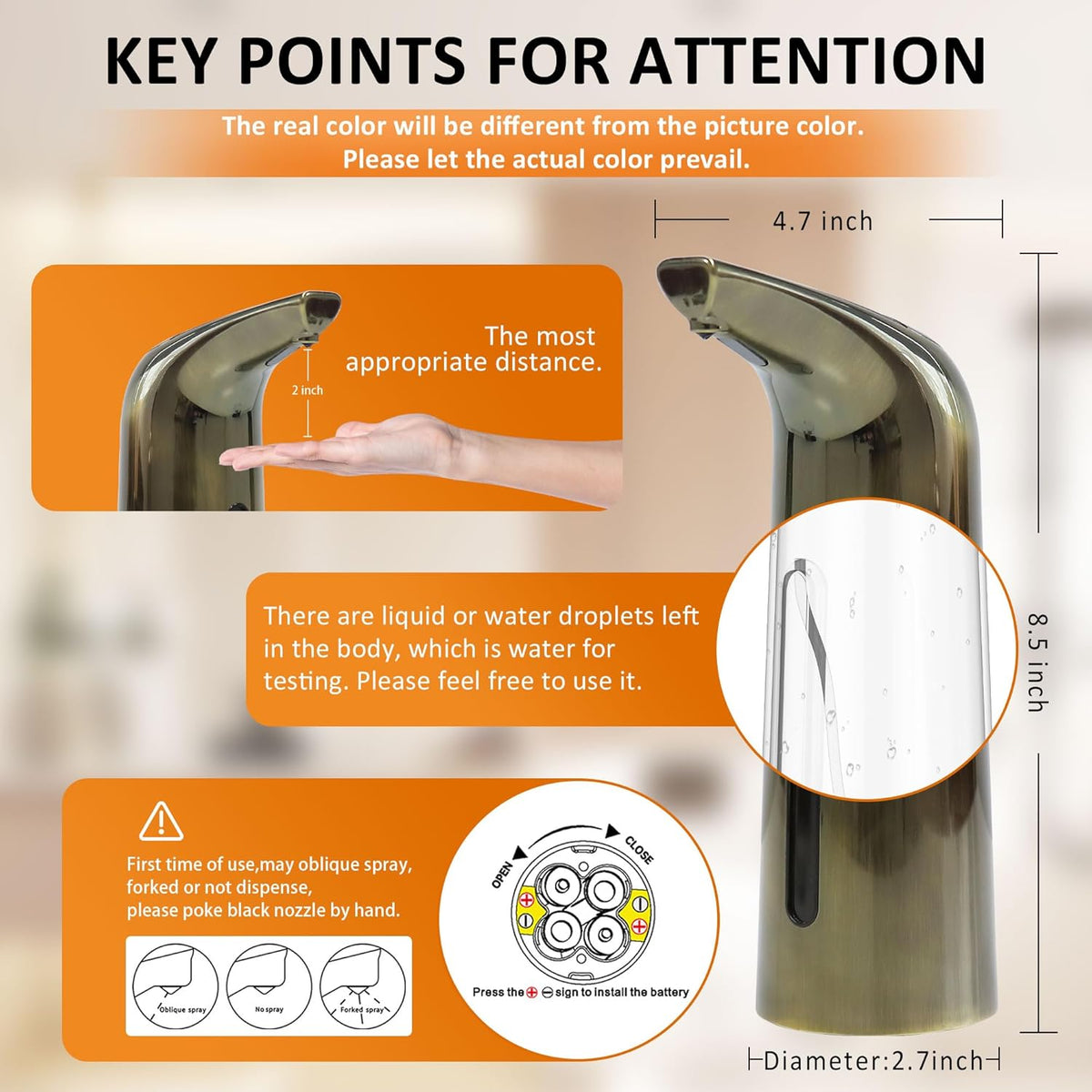 Automatic Liquid Soap Dispenser Touchless,400ML Modern Dish Soap Dispenser with Sensor,4 Gear