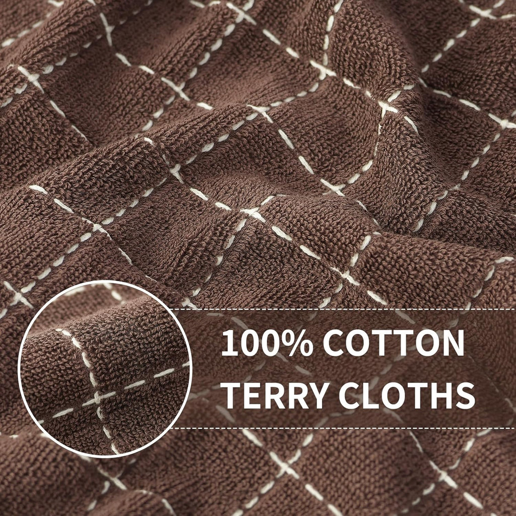 Homaxy 100% Cotton Terry Kitchen Dish Cloths, Ultra Soft and Absorbent Dish Towels for Kitchen