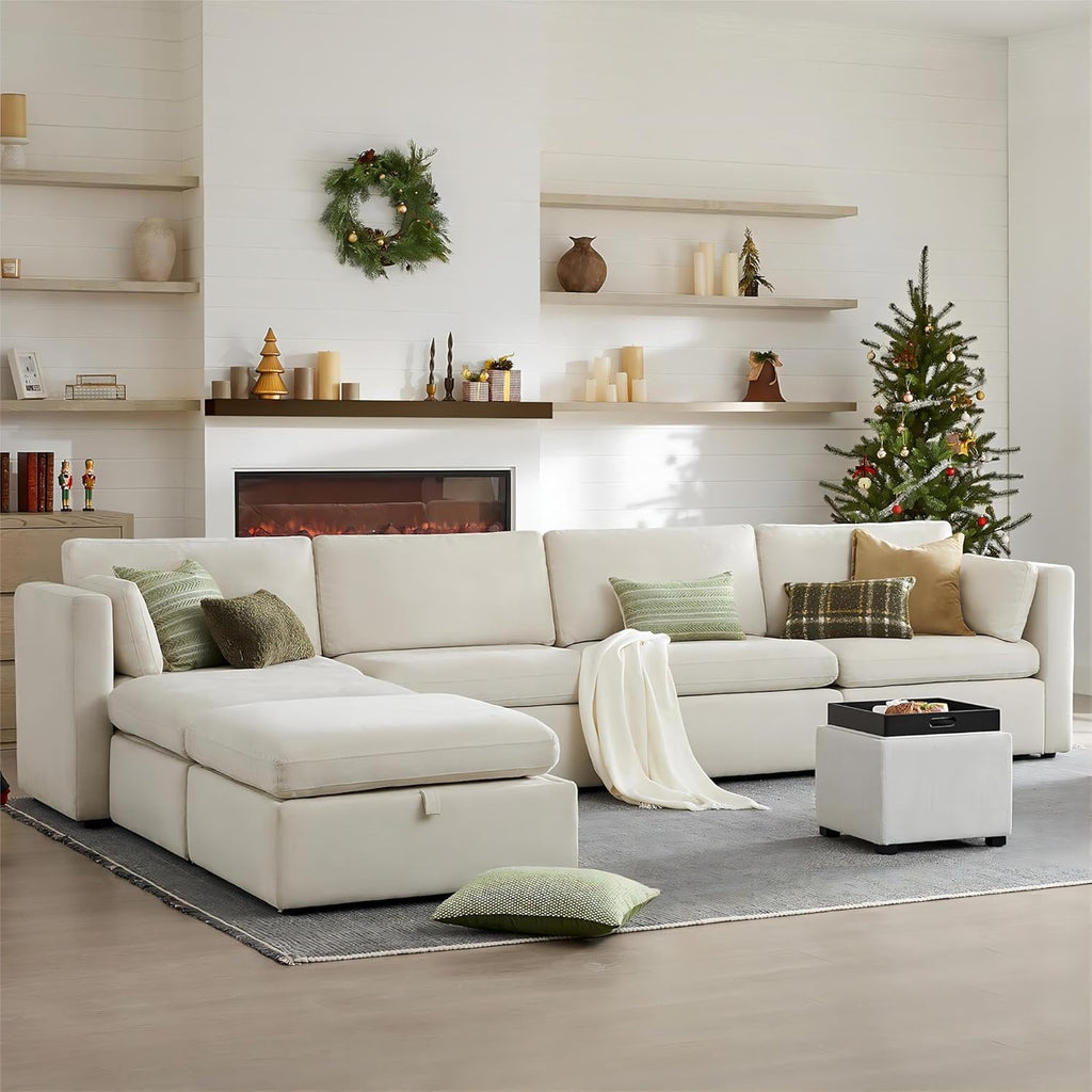 CHITA Oversized Modular Sectional Fabric Sofa Set, FSC Certified Extra Large U Shaped Couch