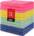 HOMEXCEL Microfiber Washcloths 12 Pack, Highly Absorbent and Soft Face Towel, Multi-Purpose Wash