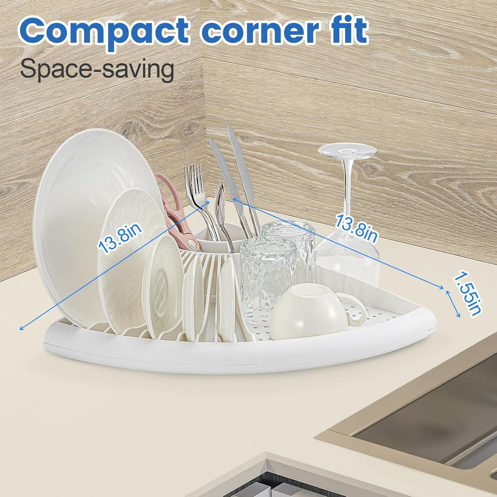 Dish Drying Rack - Plastic Corner Kitchen Dish Drying Rack,Multipurpose Sink Counter Storage Rack