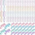 Patelai 100 Pcs Handle Grip Nail Brush Bulk Colorful Nail Scrubber Cleaner Fingernail Brushes Hand