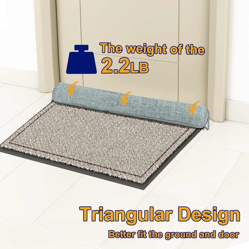 NABOWAN Weighted Door Draft Stopper - Triangular Gap Filler Blocks Bottom Up to 3”, Under Door