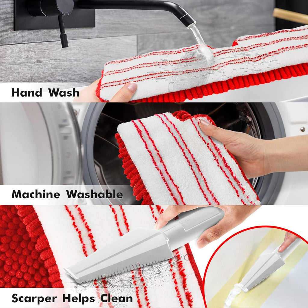 MASTERTOP Microfiber Mop for Floor Cleaning, Hardwood Dust Mop, Wet Mopping with 4 Washable