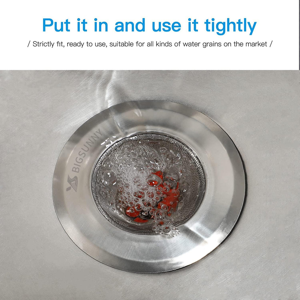 Mesh Sink Strainer Set of 2, MSY BIGSUNNY Stainless Steel Kitchen Sink Strainer Kitchen Drain