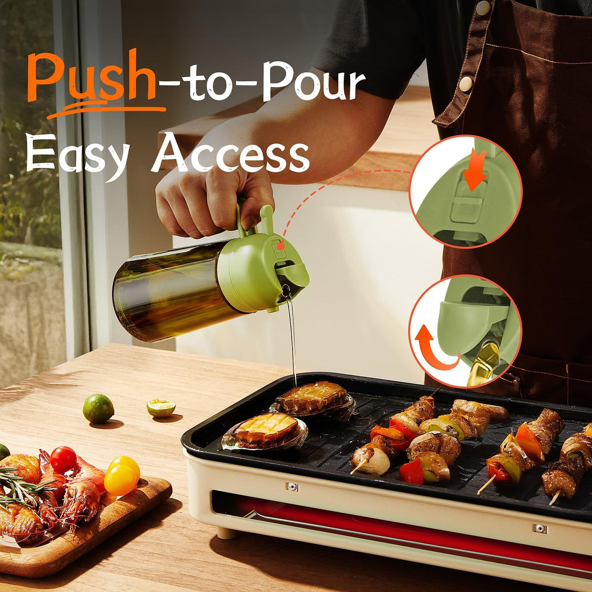 TrendPlain - Original 16oz/470ml Olive Oil Dispenser Bottle for Kitchen Gadgets and Air Fryer