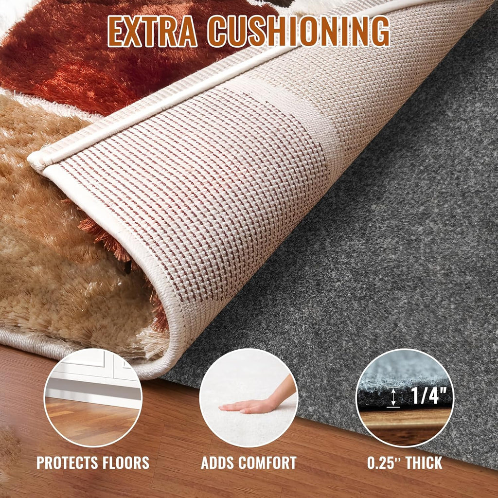 Felt Rug Pad, 2 x 3 Ft Rubber Non-Slip Rug Pad Gripper, Keep Rugs Secure and in Place, Extra Strong