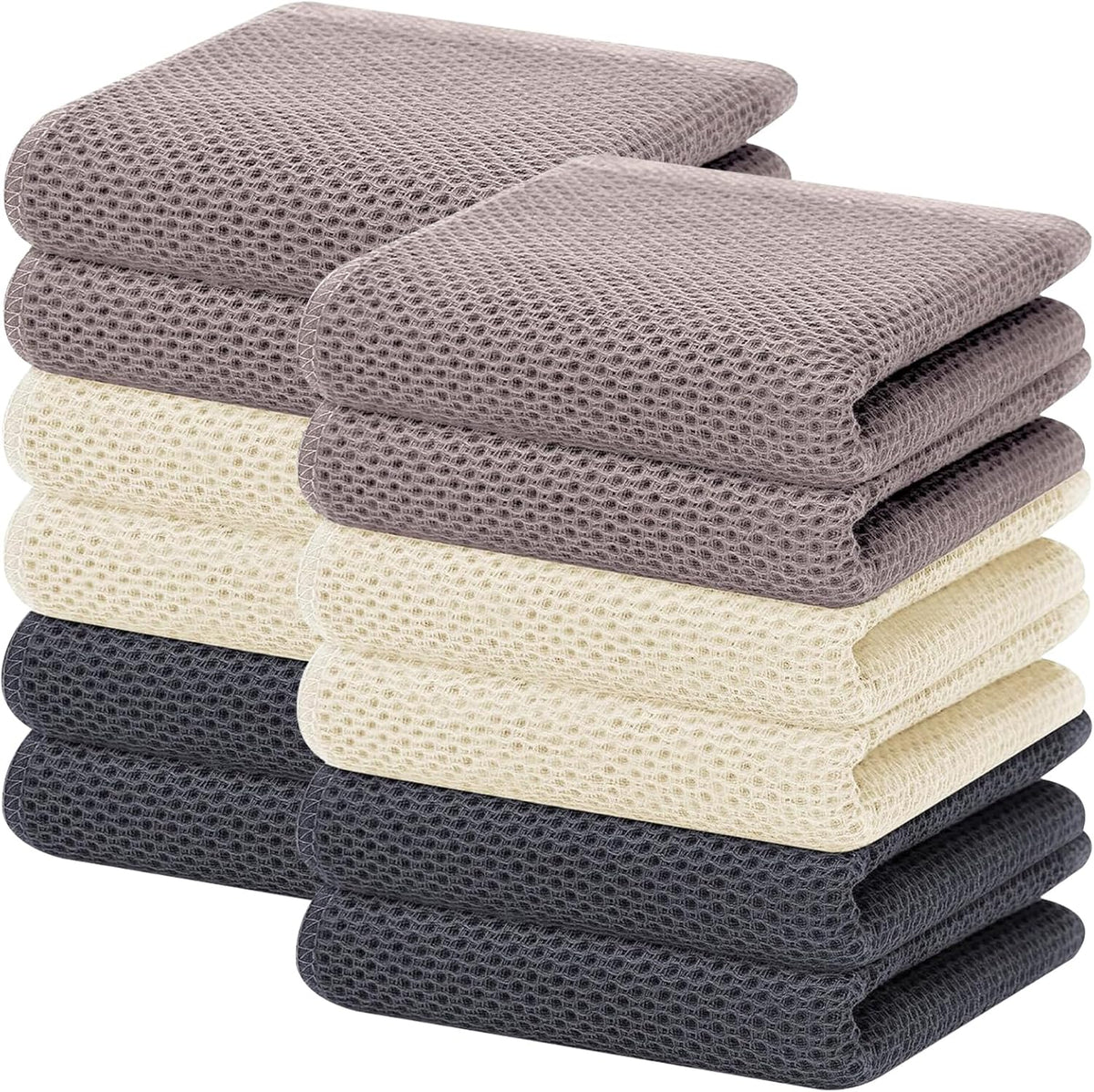 Homaxy 100% Cotton Waffle Weave Kitchen Dish Towels, Ultra Soft Absorbent Quick Drying Cleaning