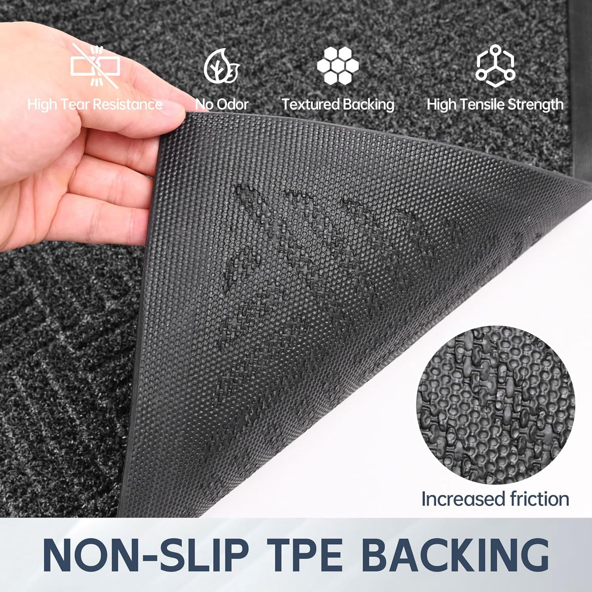 Front Door Mat, 4' x 3' Heavy Duty Indoor Outdoor Doormat, Non-Slip Backing Welcome Mats for