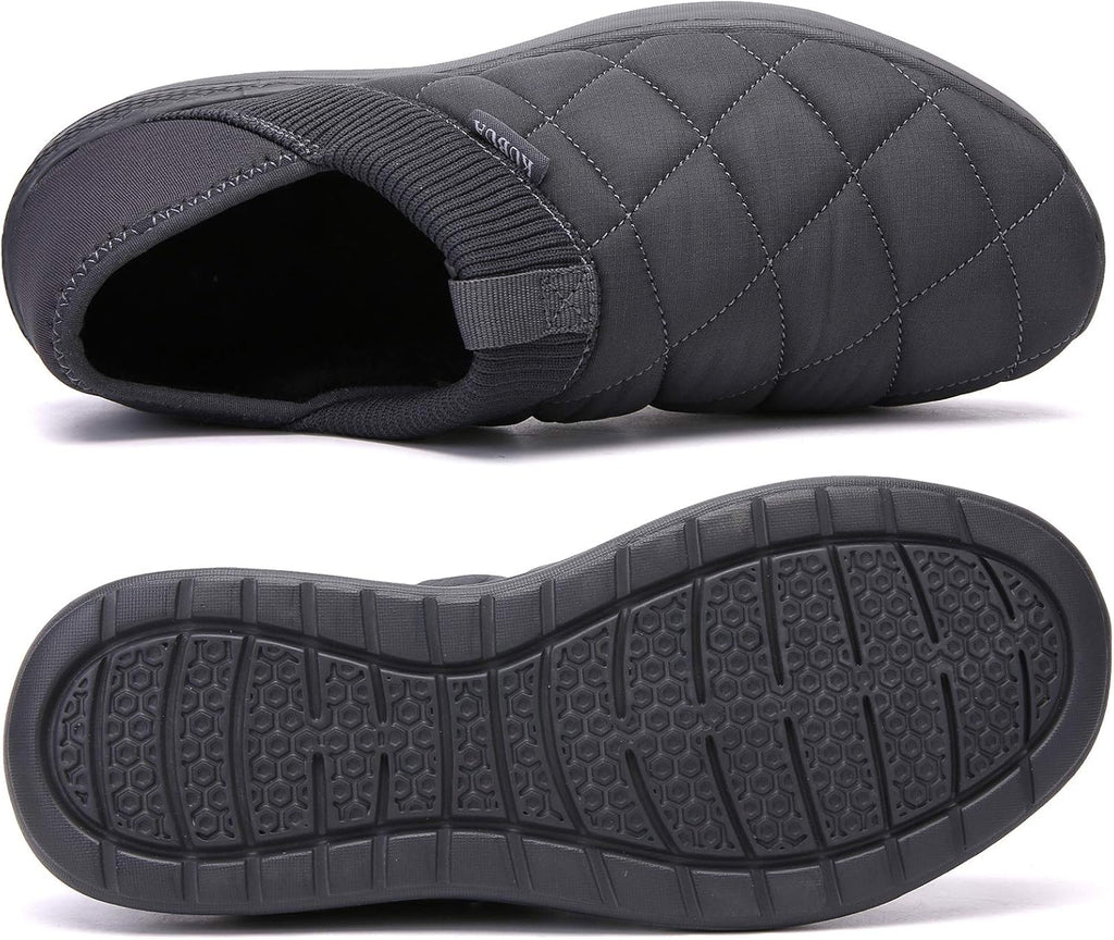 KUBUA Slippers for Men and Womens Indoor House Shoes Plush Slip on Outdoor Garden Loafers