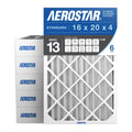 Aerostar 16x20x4 MERV 13 - 6 Count - Pleated HVAC, Furnace & Air Conditioner Filters - Removes