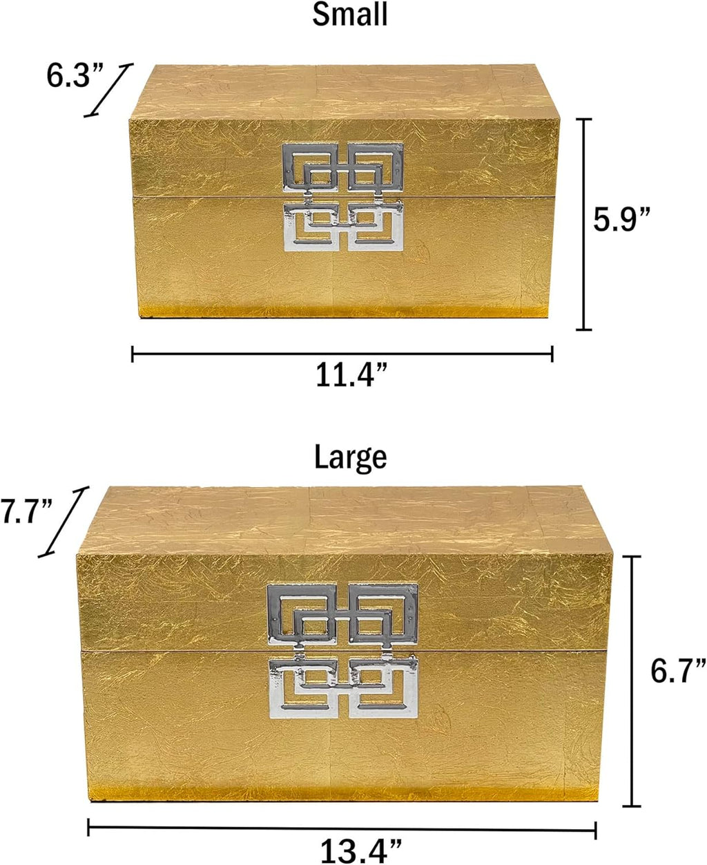Galt International Storage Box Set Decorative Storage Box w/Hinged Lid Classic Design Wood Decor