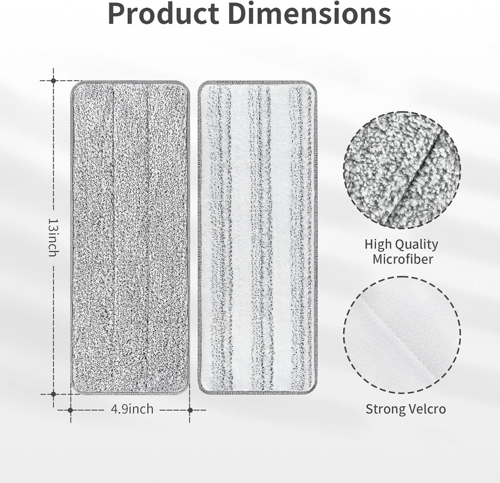 10Pcs Joymoop Mop Replacement Pads, 13 * 4.9'' Universal Mop Pads Mop Head Refills Washable Wet
