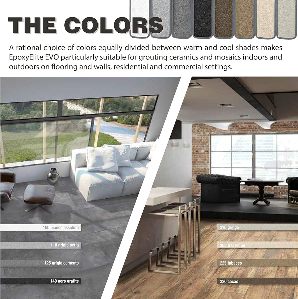 The Tile Doctor EpoxyElite EVO - Litokol Epoxy Grout for Tile, Ideal for Home Office Decor &