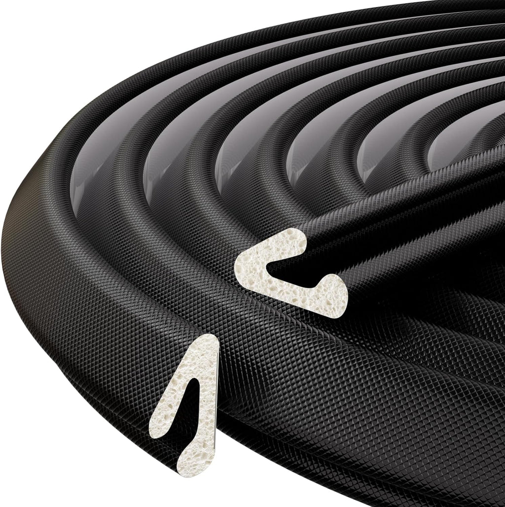 V-Shaped Weather Stripping Door Seal, 52.5FT Draft Stopper for Doors/Windows, Gaps, Dustproof